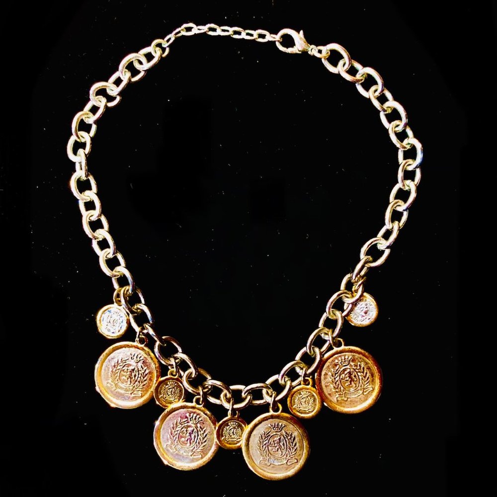 Vtg Coin Chain Necklace